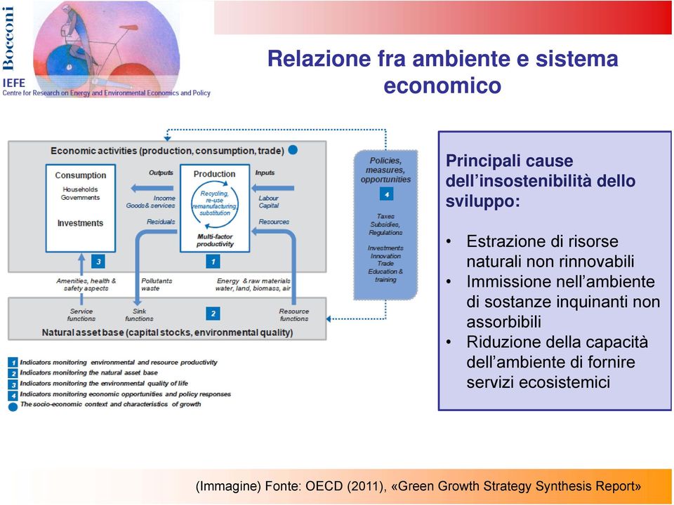 sostanze inquinanti non assorbibili Riduzione della capacità dell ambiente di fornire