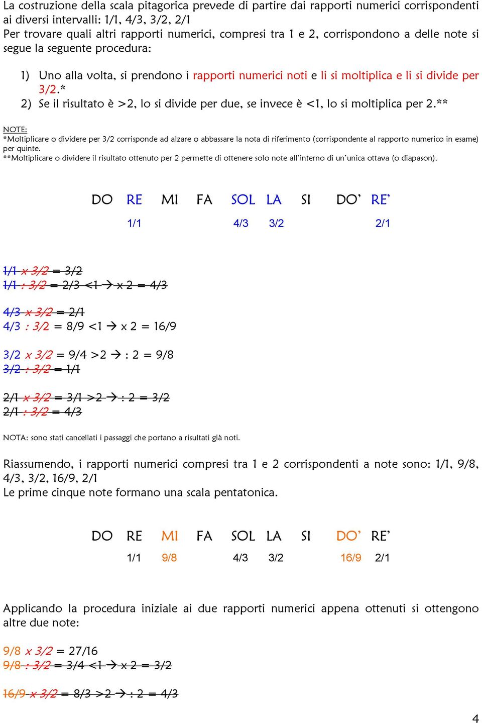 * 2) Se il risultato è >2, lo si divide per due, se invece è <1, lo si moltiplica per 2.