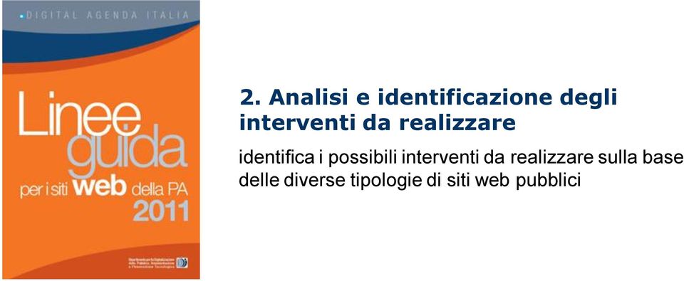 possibili interventi da realizzare sulla