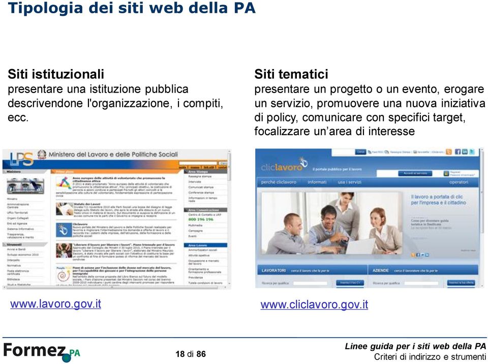 Siti tematici presentare un progetto o un evento, erogare un servizio, promuovere una