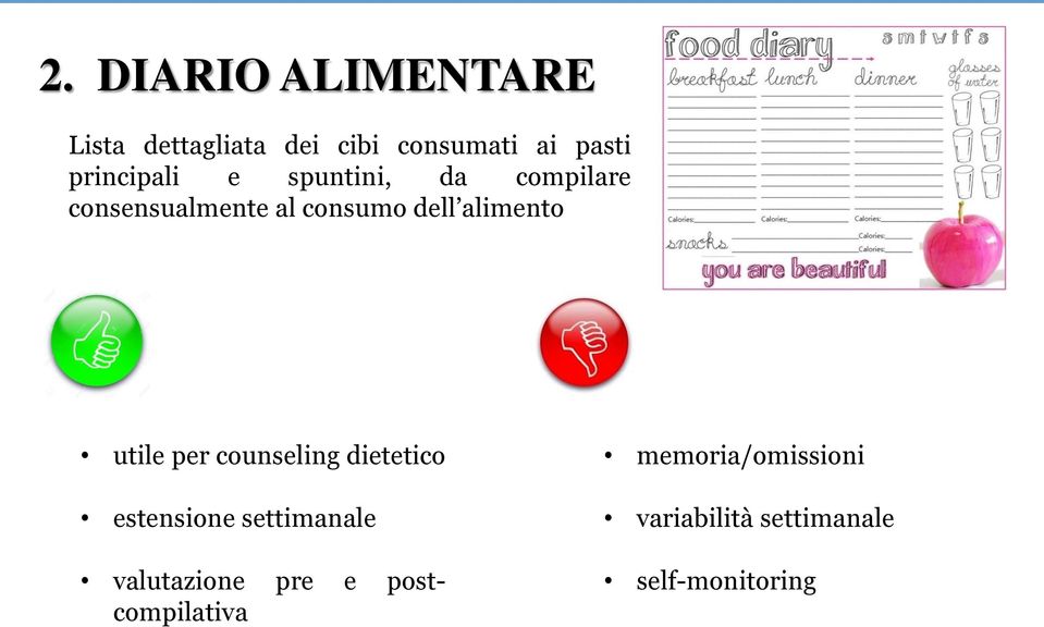 alimento utile per counseling dietetico estensione settimanale