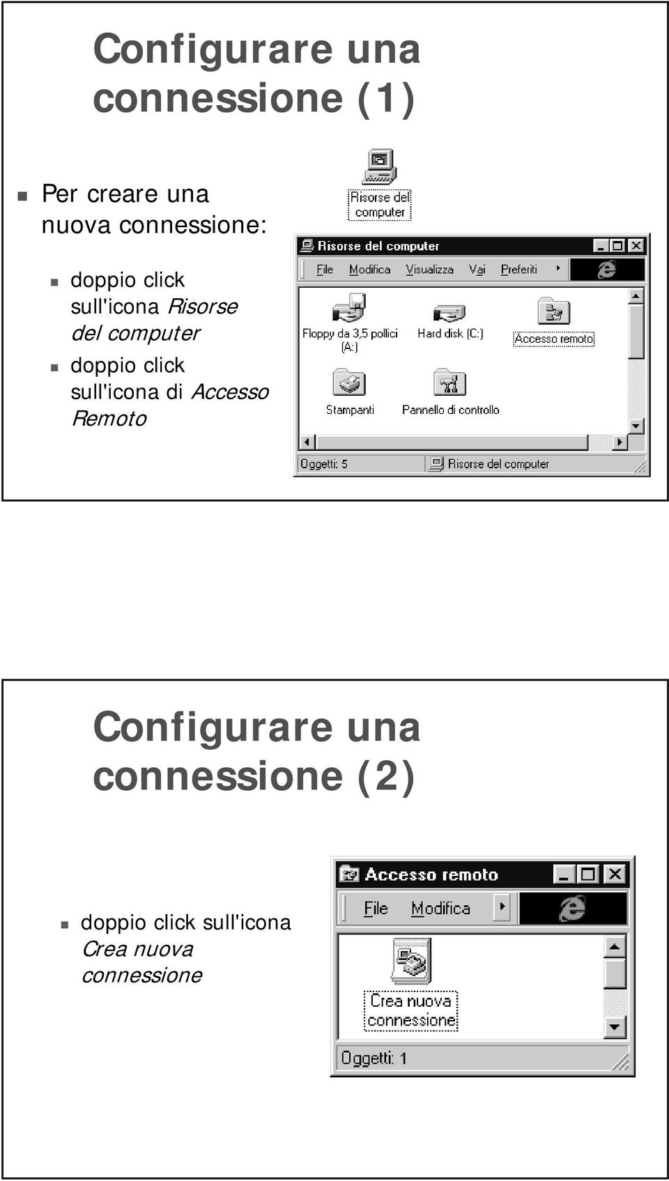 doppio click sull'icona di Accesso Remoto Configurare una