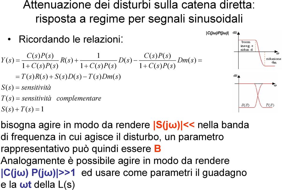 rendere Sjω << nella banda di frequenza in cui agice il diturbo, un parametro rappreentativo può quindi eere B