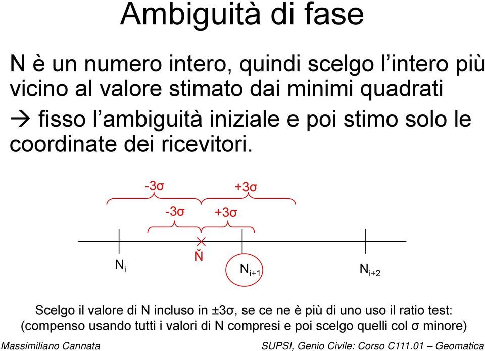 -3σ +3σ -3σ +3σ N i Ň N i+1 N i+2 Scelgo il valore dini incluso in ±3σ, se ce ne è più di uno