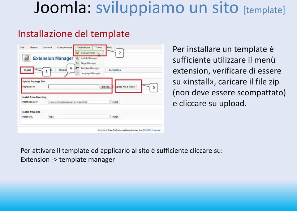 «install», caricare il file zip (non deve essere scompattato) e cliccare su upload.