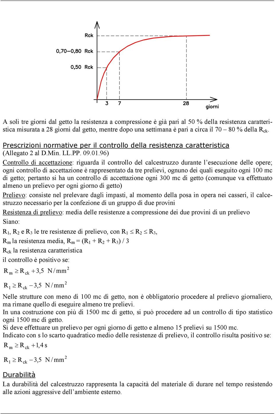 96) Controllo di accettazione: riguarda il controllo del calcetruzzo durante l eecuzione delle opere; ogni controllo di accettazione è rappreentato da tre prelievi, ognuno dei quali eeguito ogni 100