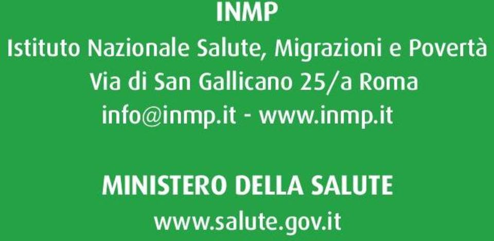 Gallicano 25/a Roma info@inmp.