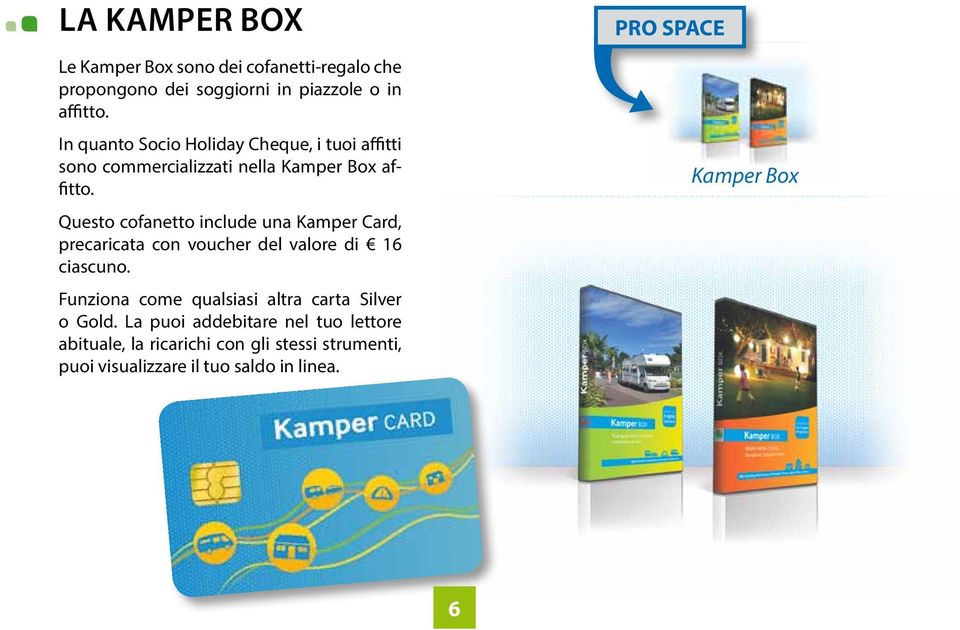 Questo cofanetto include una Kamper Card, precaricata con voucher del valore di 16 ciascuno.