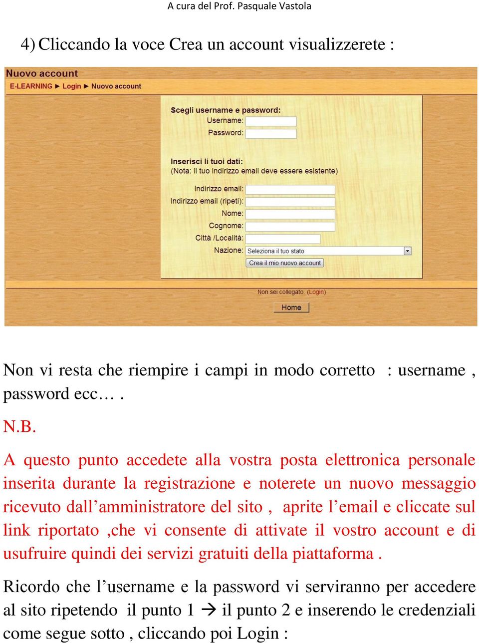 del sito, aprite l email e cliccate sul link riportato,che vi consente di attivate il vostro account e di usufruire quindi dei servizi gratuiti della