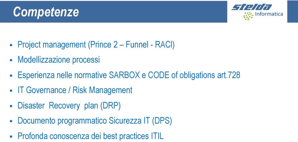 728 IT Governance / Risk Management Disaster Recovery plan (DRP)