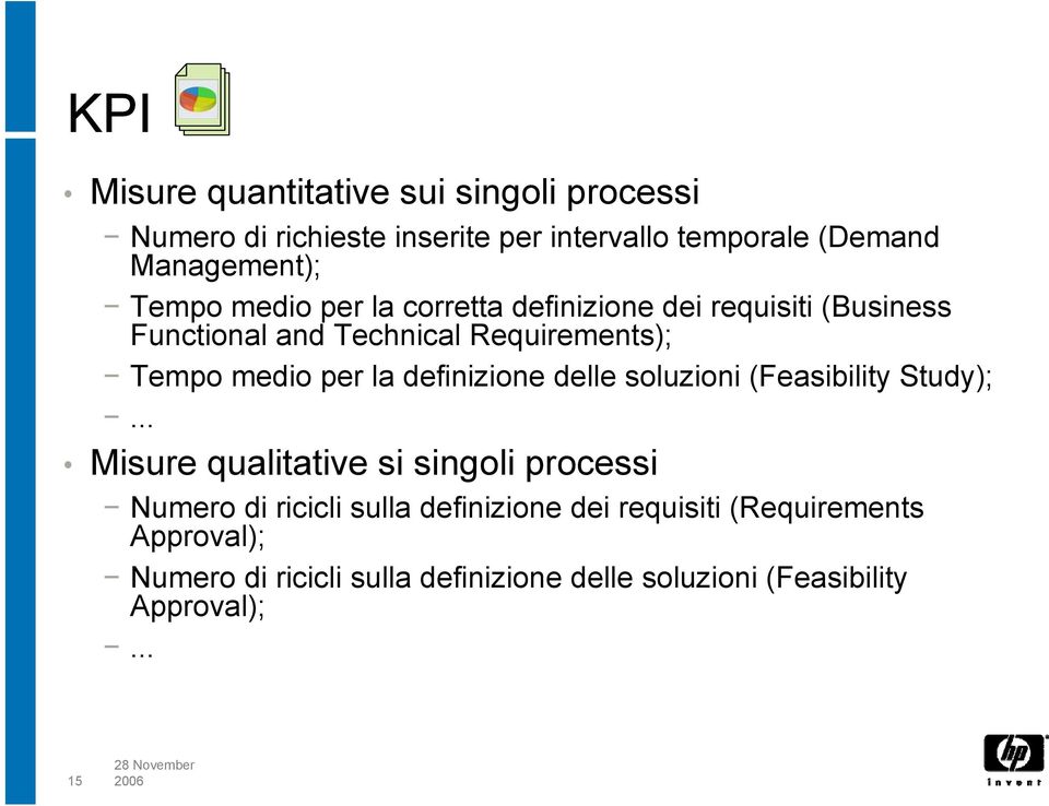 definizione delle soluzioni (Feasibility Study);.