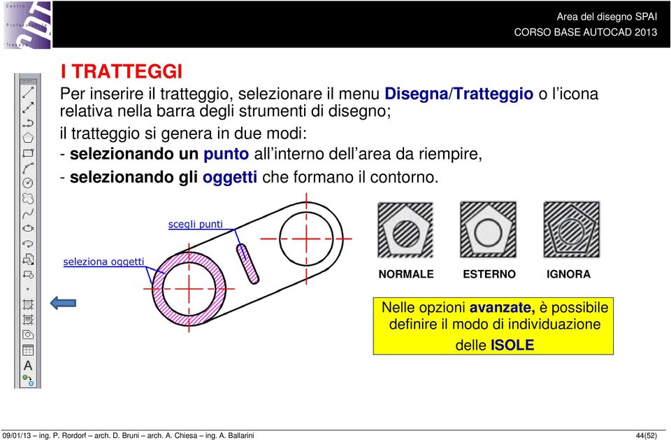 - selezionando gli oggetti che formano il contorno.