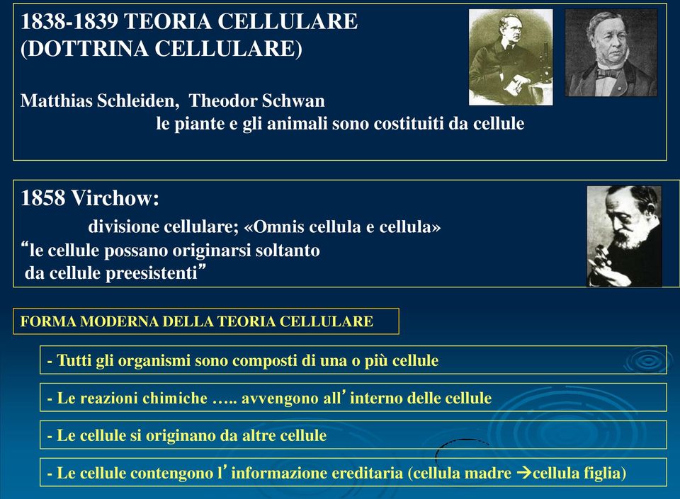 MODERNA DELLA TEORIA CELLULARE - Tutti gli organismi sono composti di una o più cellule - Le reazioni chimiche.