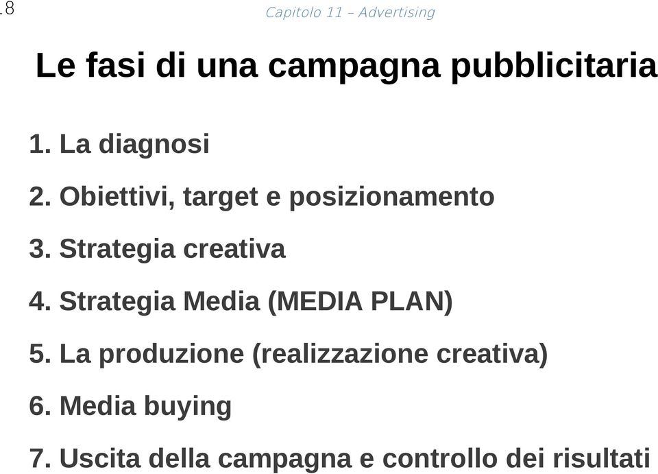 Strategia creativa 4. Strategia Media (MEDIA PLAN) 5.