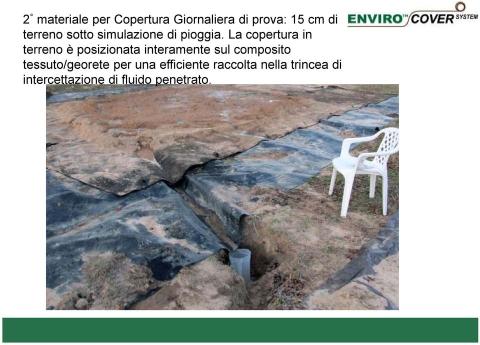 La copertura in terreno è posizionata interamente sul composito