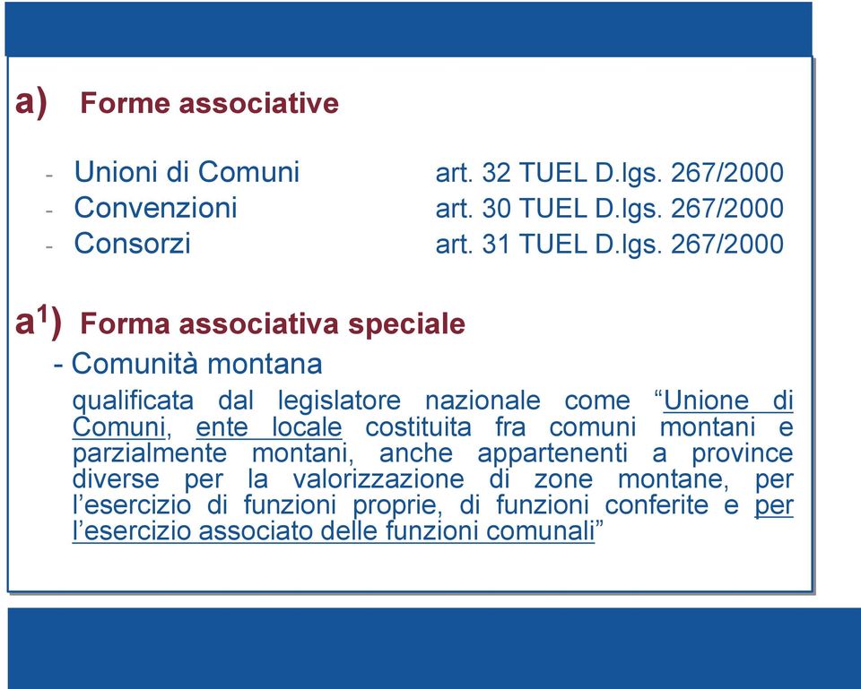 267/2000 - Consorzi art. 31 TUEL D.lgs.