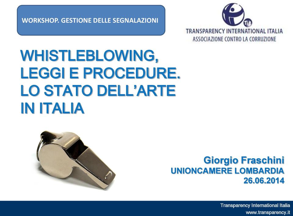 WHISTLEBLOWING, LEGGI E PROCEDURE.