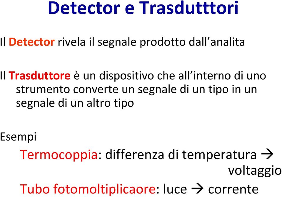 converte un segnale di un tipo in un segnale di un altro tipo Esempi