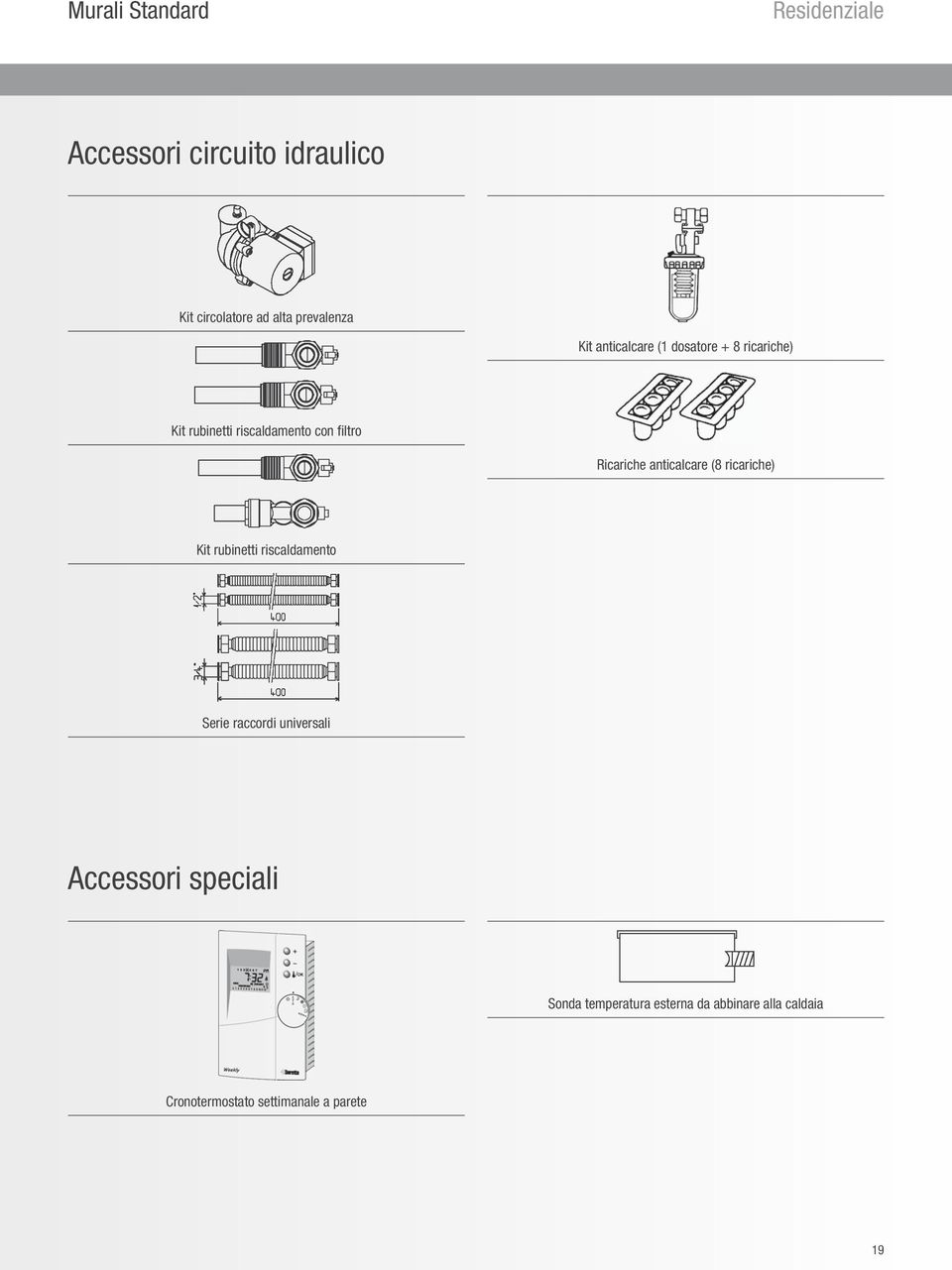 anticalcare (8 ricariche) Kit rubinetti riscaldamento Serie raccordi universali Accessori