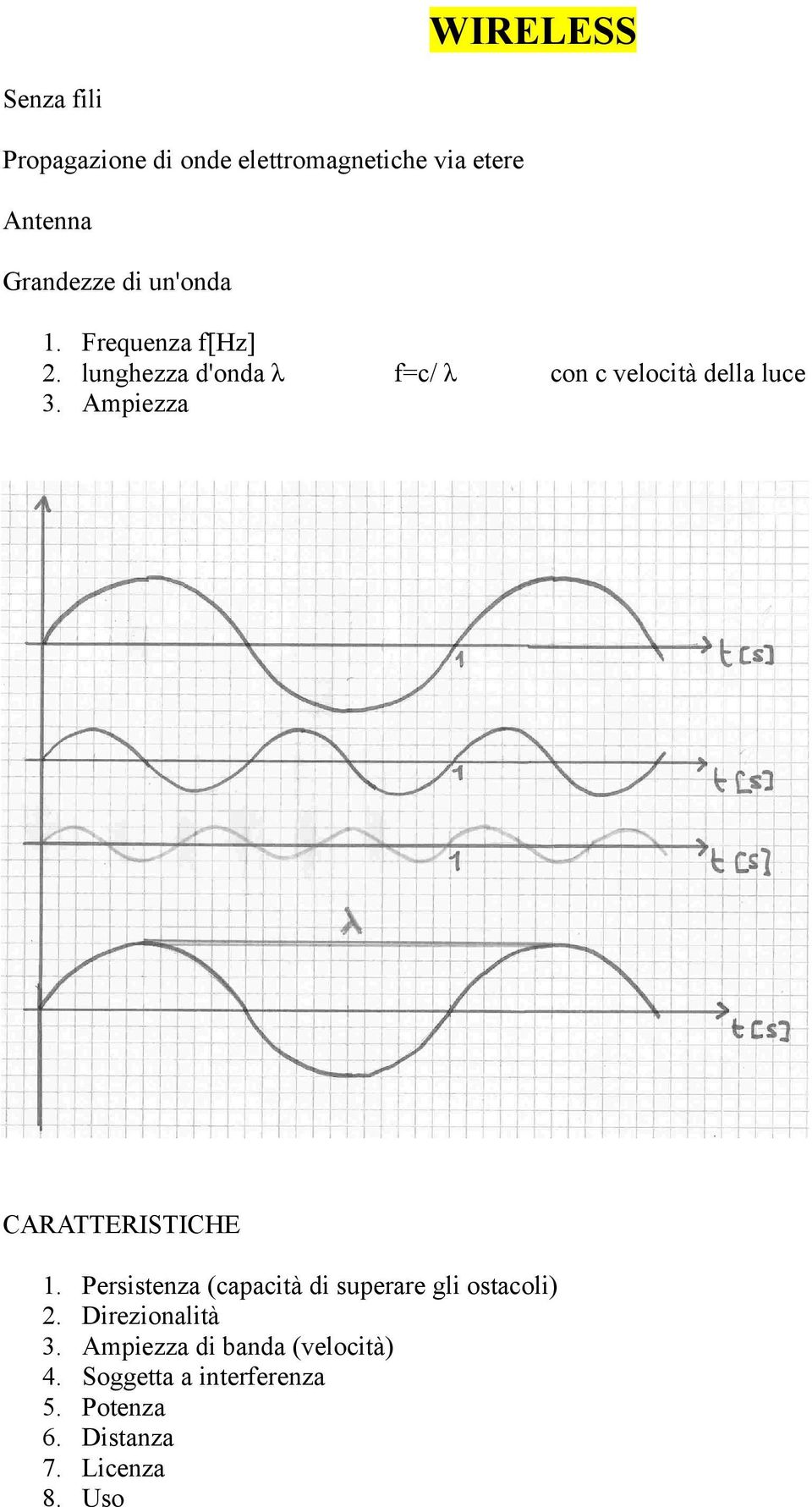 Ampiezza CARATTERISTICHE 1. Persistenza (capacità di superare gli ostacoli) 2.