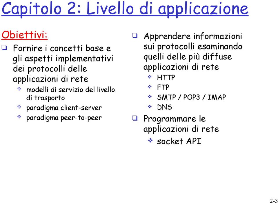 client-server paradigma peer-to-peer Apprendere informazioni sui protocolli esaminando quelli delle