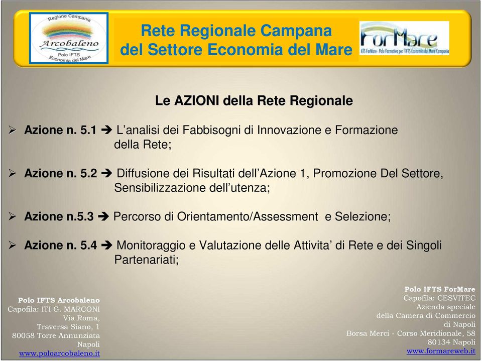 2 Diffusione dei Risultati dell Azione 1, Promozione Del Settore, Sensibilizzazione dell