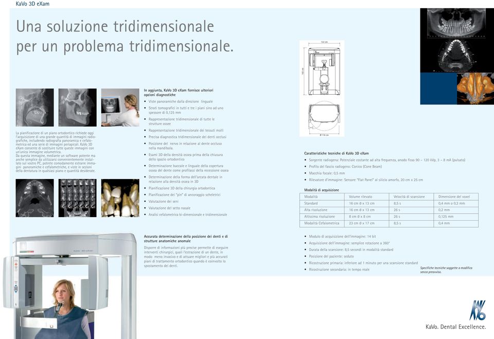 di immagini periapicali. KaVo 3D exam consente di sostituire tutte queste immagini con un'unica immagine volumetrica.