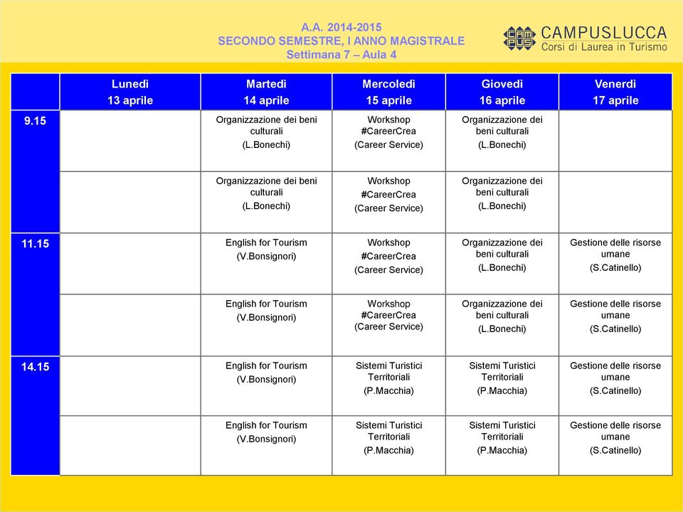 15 Workshop #CareerCrea beni Workshop