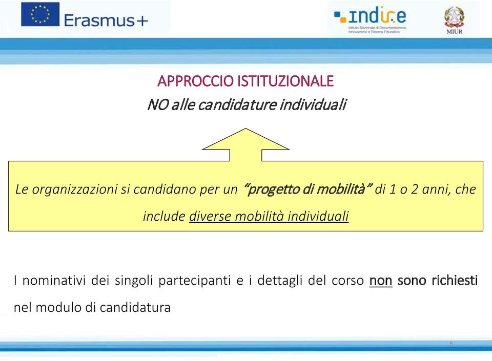 anni, che include diverse mobilità individuali I nominativi dei