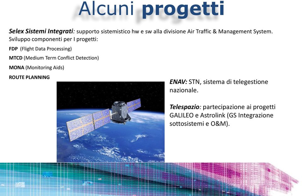 Sviluppo componenti per I progetti: FDP (Flight Data Processing) MTCD (Medium Term Conflict