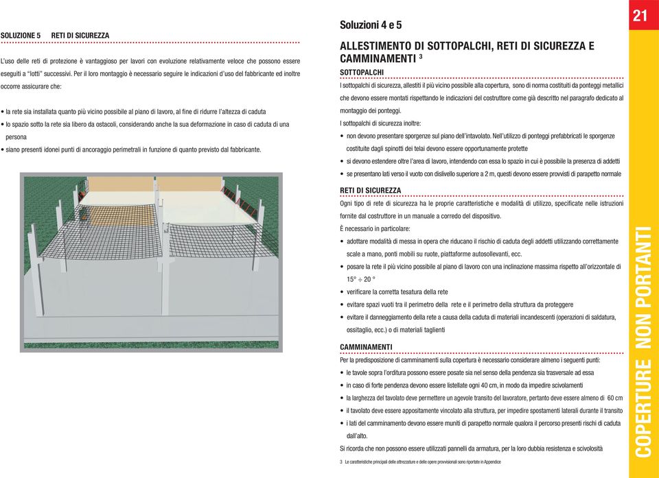 ridurre l altezza di caduta lo spazio sotto la rete sia libero da ostacoli, considerando anche la sua deformazione in caso di caduta di una persona siano presenti idonei punti di ancoraggio