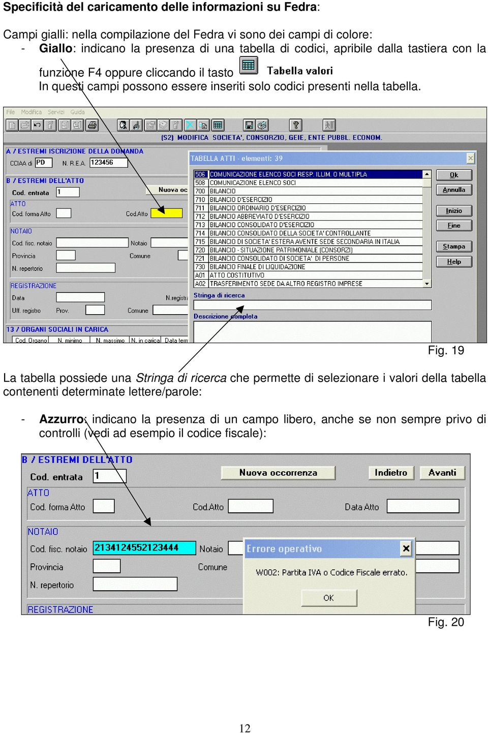 codici presenti nella tabella. Fig.