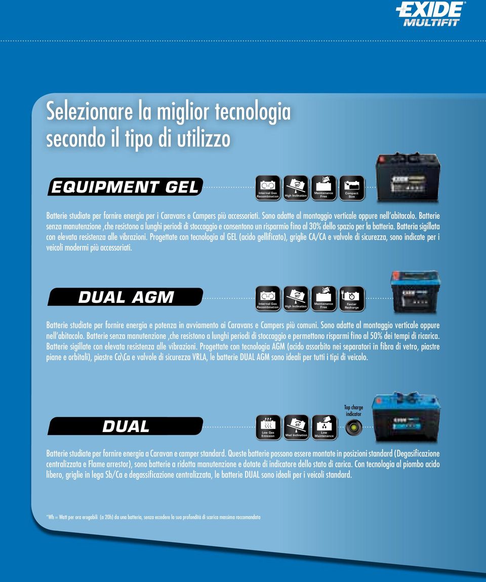 Batteria sigillata con elevata resistenza alle vibrazioni.