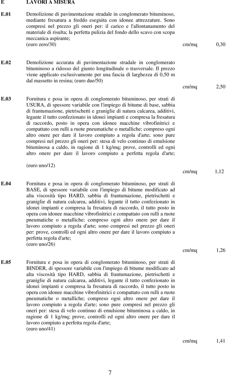 02 Demolizione accurata di pavimentazione stradale in conglomerato bituminoso a ridosso del giunto longitudinale o trasversale.