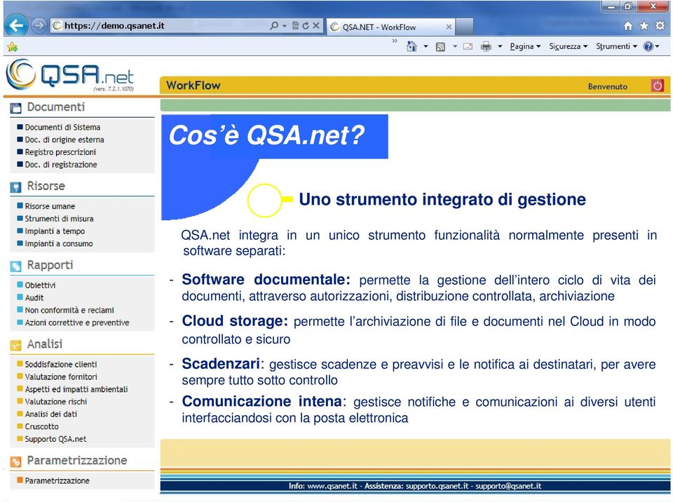 vita dei documenti, attraverso autorizzazioni, distribuzione controllata, archiviazione - Cloud storage: permette l archiviazione di file e documenti nel