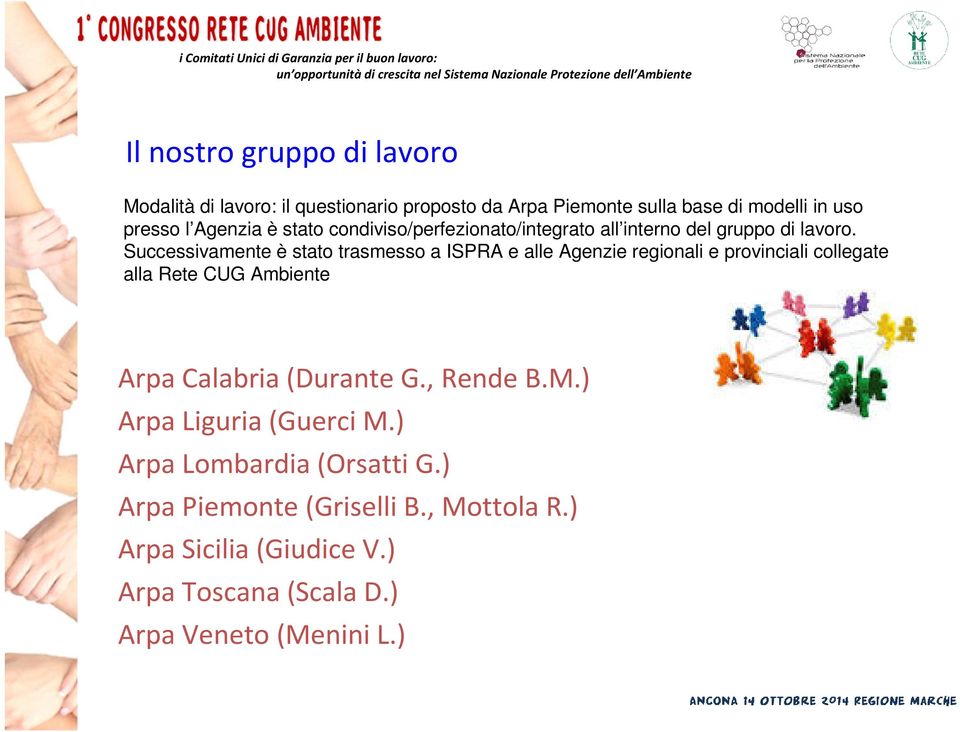 Successivamente è stato trasmesso a ISPRA e alle Agenzie regionali e provinciali collegate alla Rete CUG Ambiente Arpa Calabria