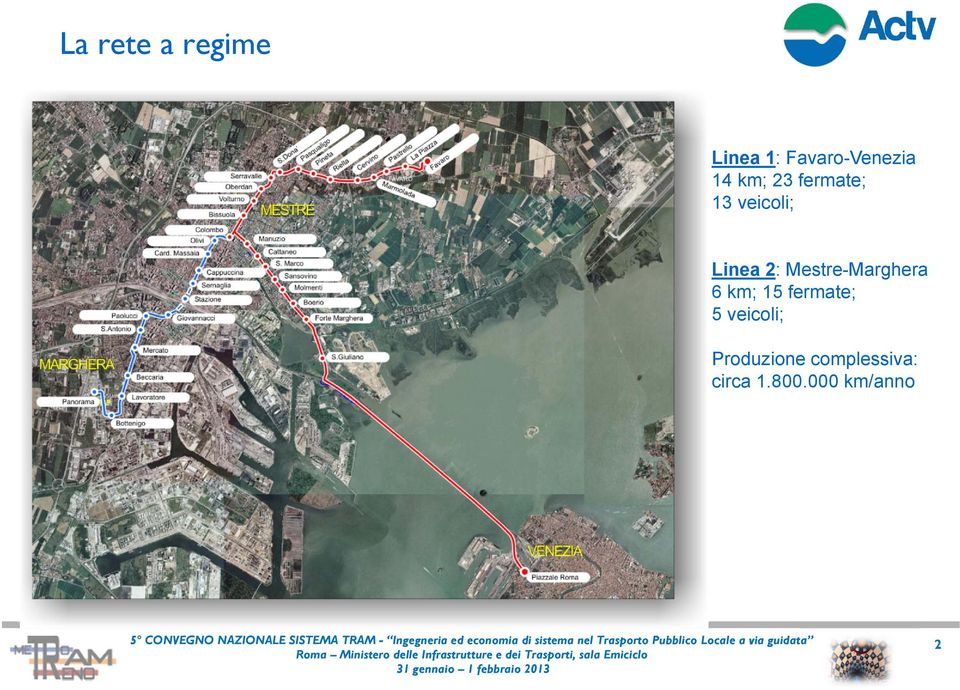 Mestre-Marghera 6 km; 15 fermate; 5