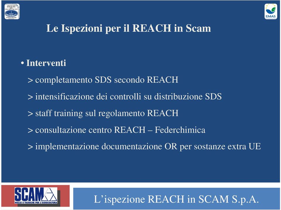 > staff training sul regolamento REACH > consultazione centro REACH