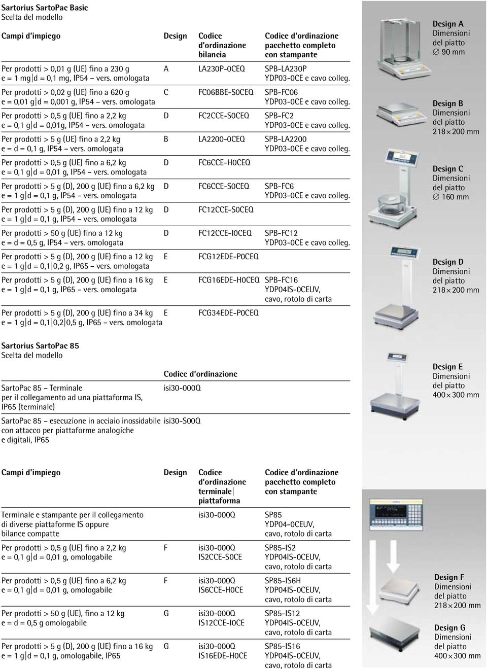 omologata Per prodotti > 0,5 g (UE) fino a 2,2 kg D FC2CCE-S0CEQ SPB-FC2 e = 0,1 g d = 0,01g, IP54 vers.