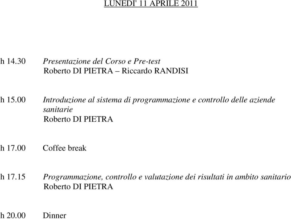 00 Introduzione al sistema di programmazione e controllo delle aziende sanitarie