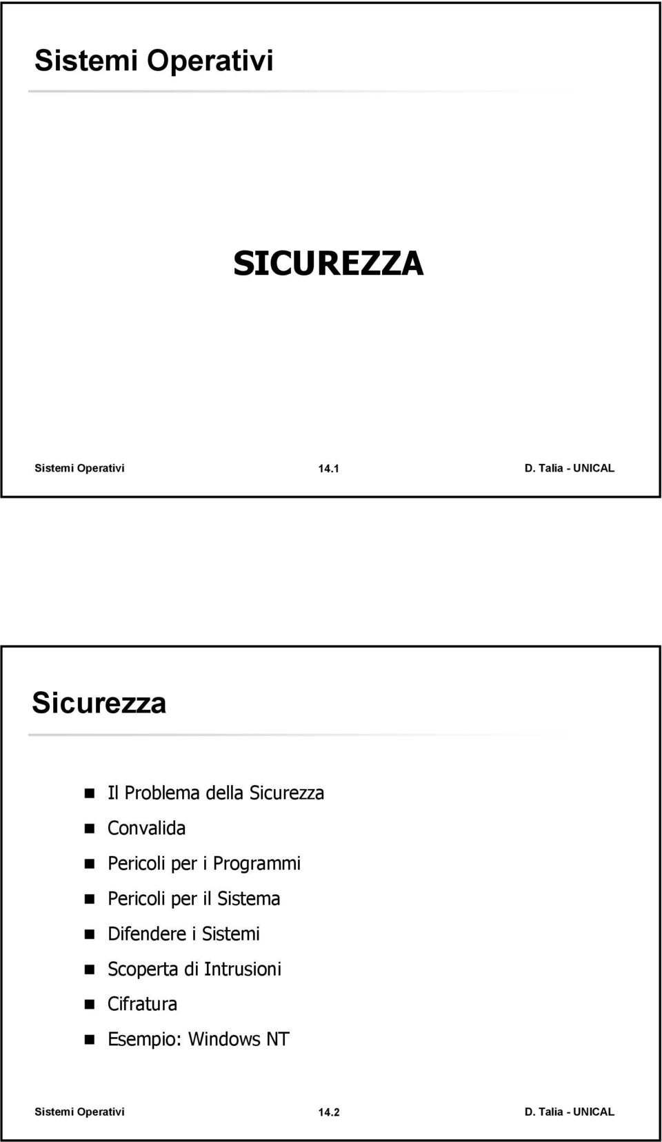 Convalida Pericoli per i Programmi Pericoli per