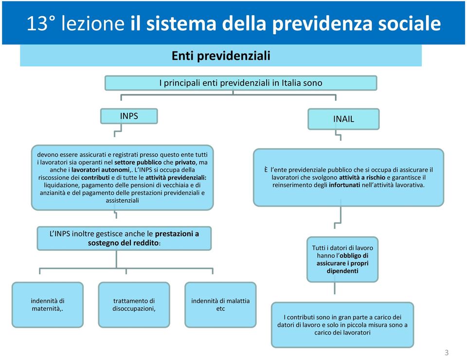 L INPS si occupa della riscossione dei contributi e di tutte le attività previdenziali: liquidazione, pagamento delle pensioni di vecchiaia e di anzianità e del pagamento delle prestazioni