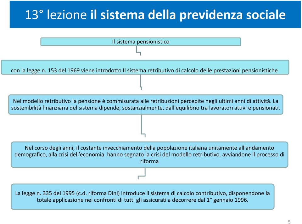 attività. La sostenibilità finanziaria del sistema dipende, sostanzialmente, dall'equilibrio tra lavoratori attivi e pensionati.