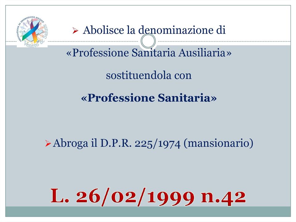 sostituendola con «Professione