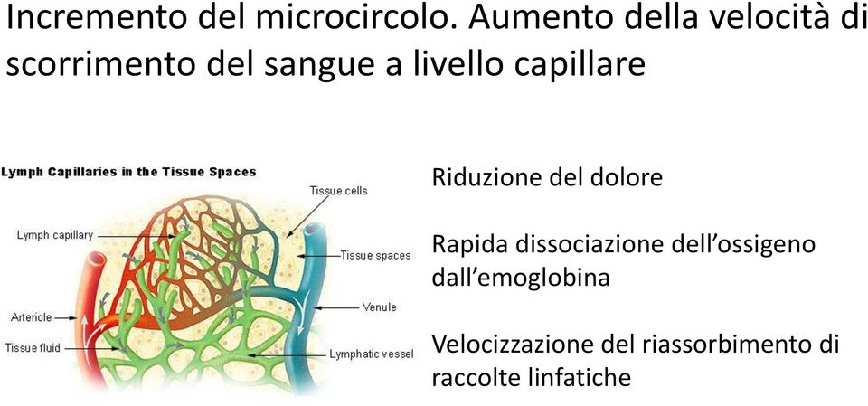 livello capillare Riduzione del dolore Rapida