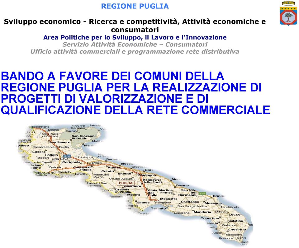 DELLA REGIONE PUGLIA PER LA REALIZZAZIONE DI PROGETTI