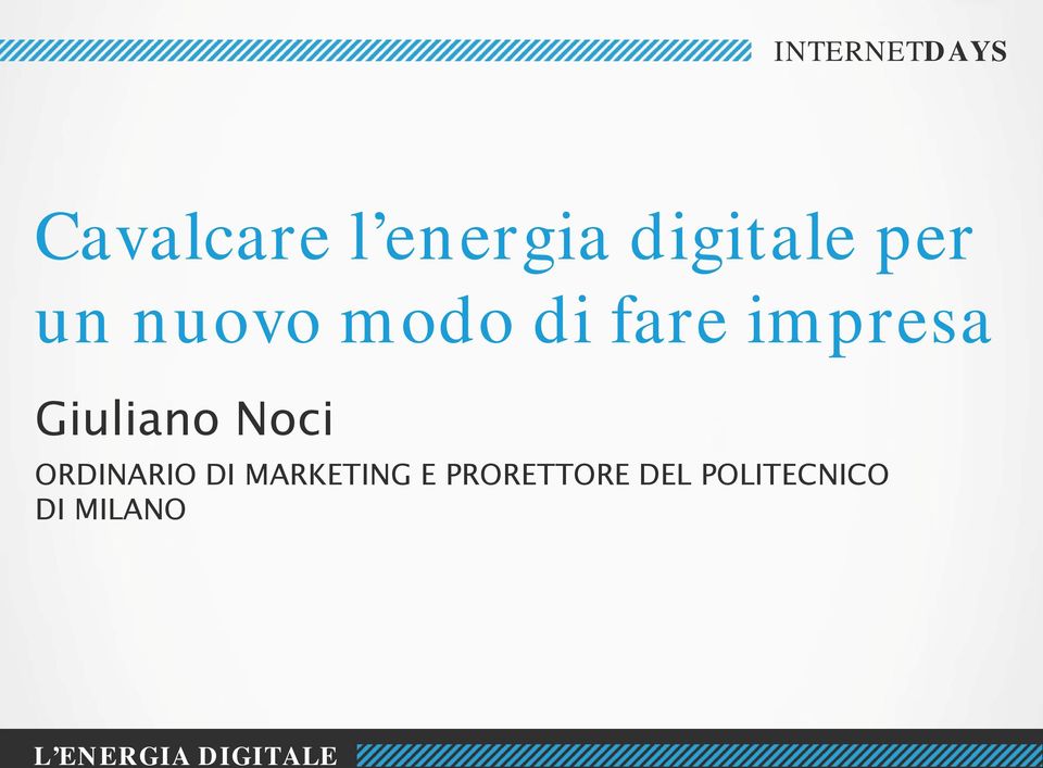 Noci ORDINARIO DI MARKETING E PRORETTORE