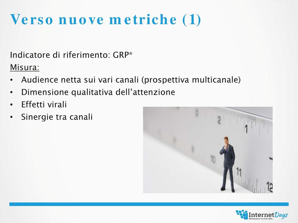 vari canali (prospettiva multicanale) Dimensione