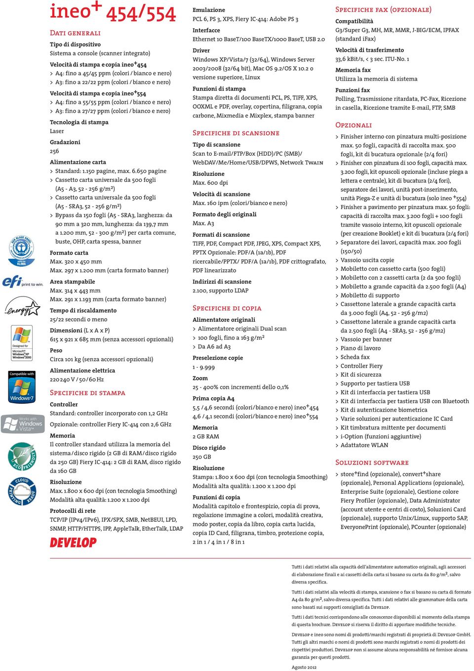 256 Alimentazione carta > Standard: 1.150 pagine, max. 6.