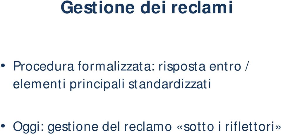 elementi principali standardizzati